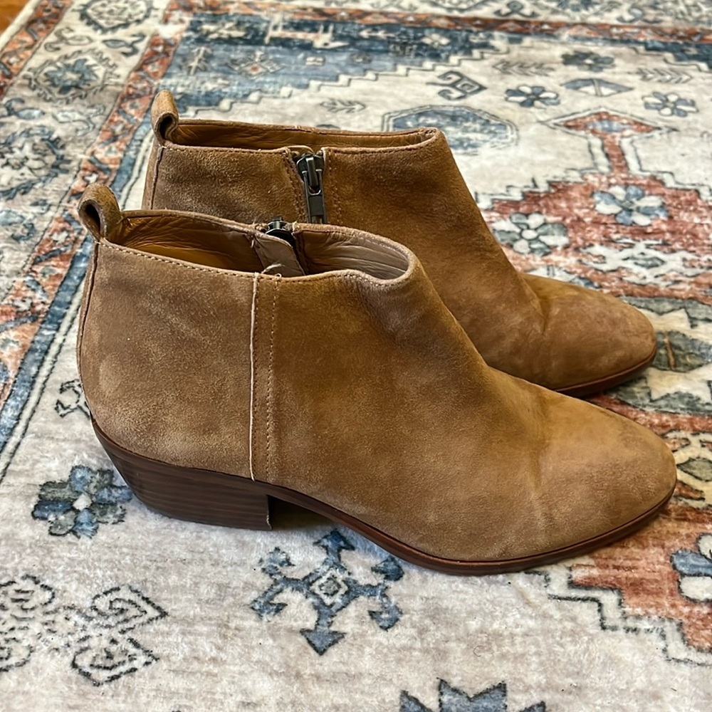J. Crew Factory Tan Suede Ankle Booties